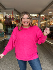 Warm Wishes Pullover in Hot Pink