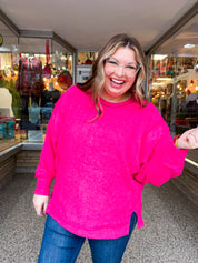 Warm Wishes Pullover in Hot Pink