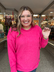 Warm Wishes Pullover in Hot Pink