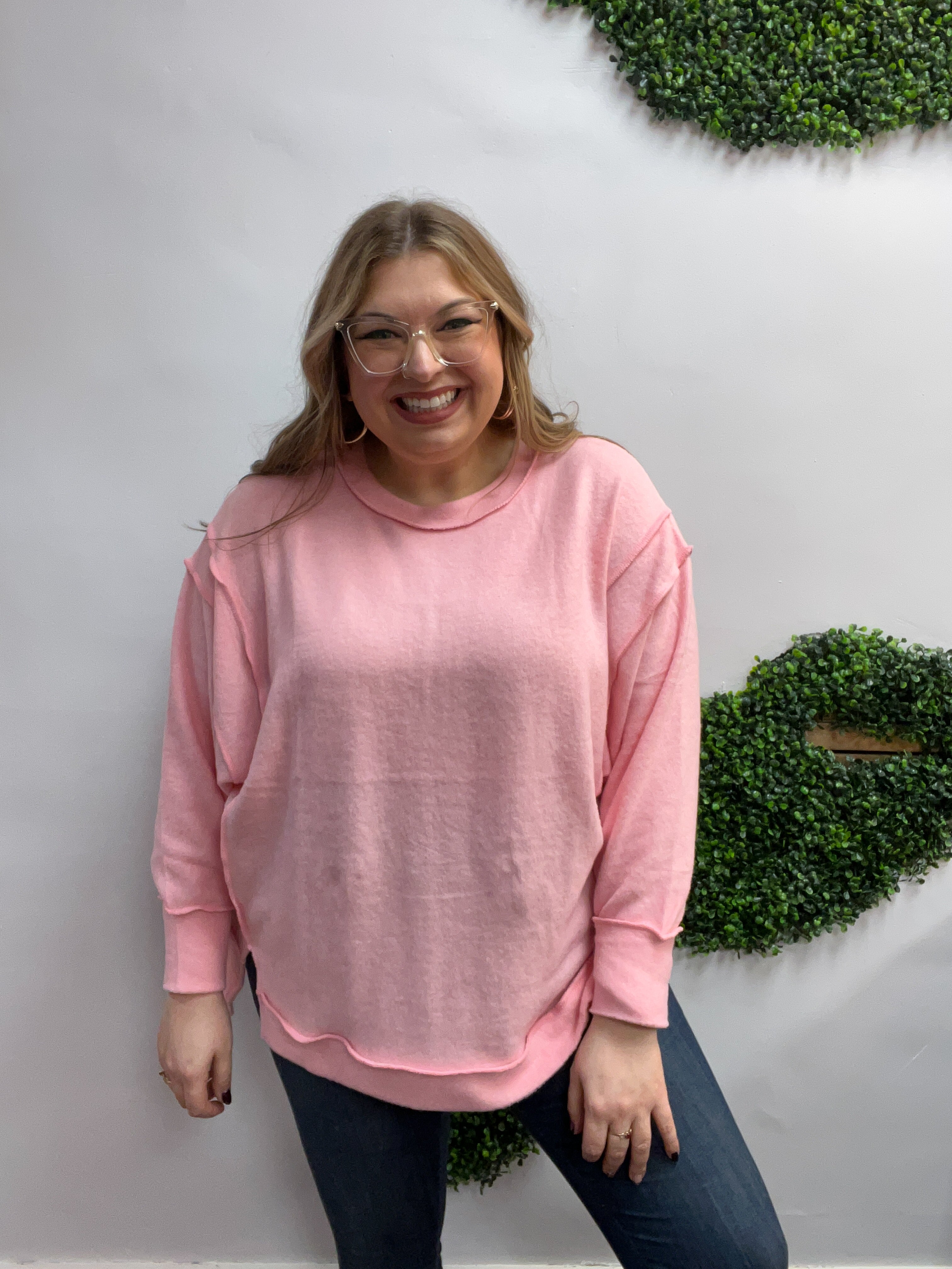 Warm Wishes Pullover in Light Pink *FINAL SALE*