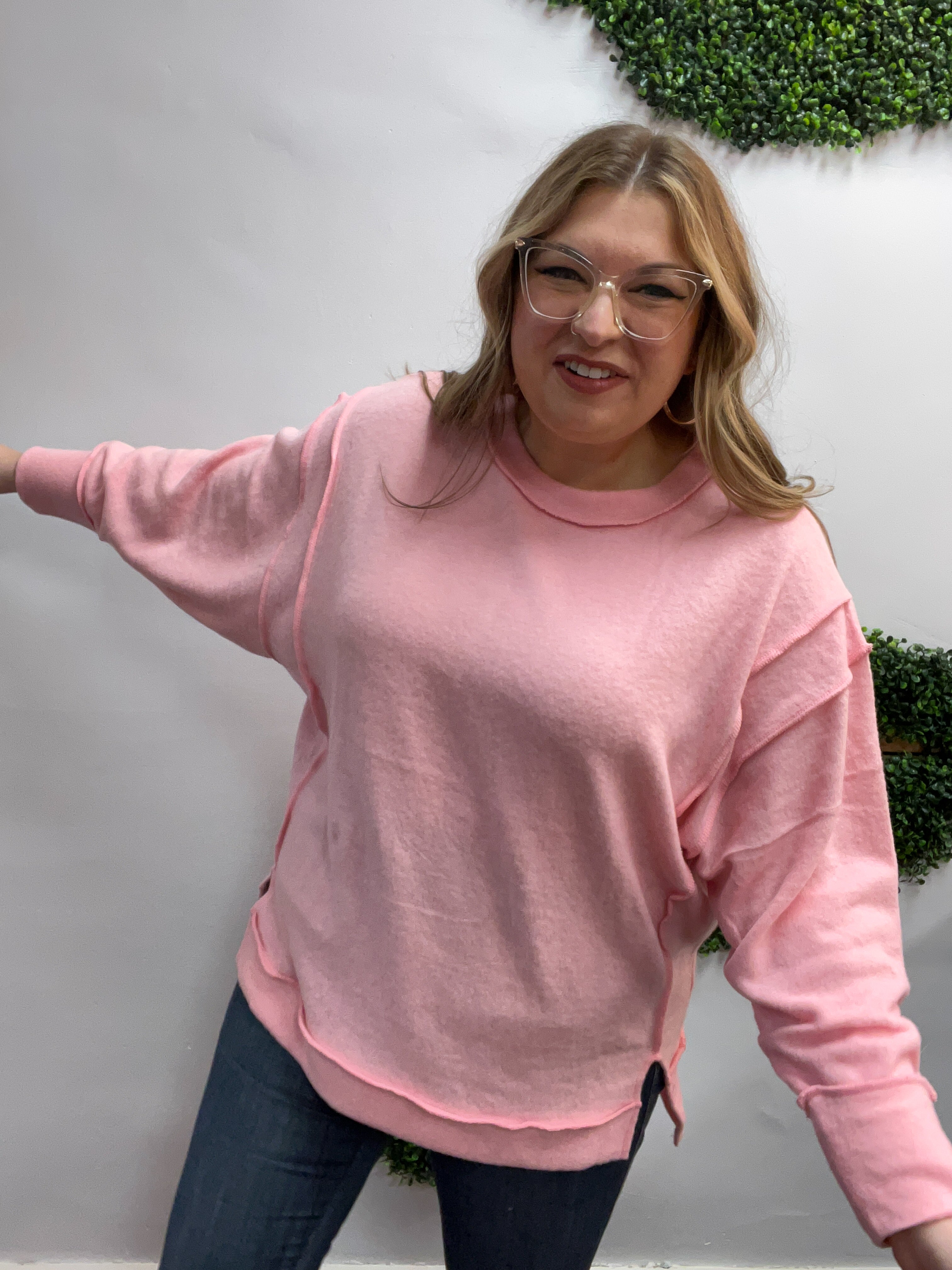 Warm Wishes Pullover in Light Pink *FINAL SALE*