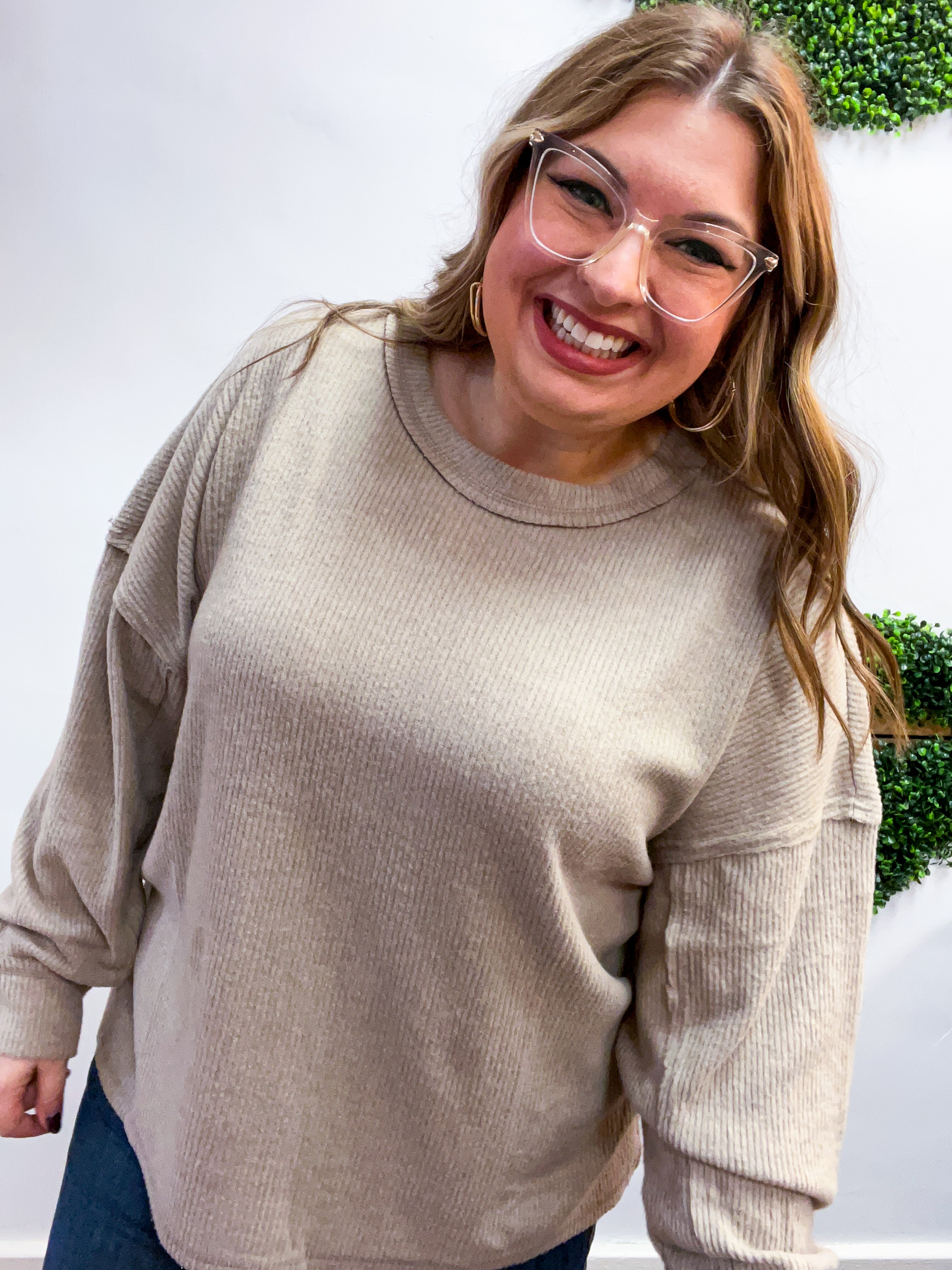 Meadow Ridge Drop Shoulder Sweater in Ash Mocha *FINAL SALE*