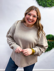 Meadow Ridge Drop Shoulder Sweater in Ash Mocha *FINAL SALE*