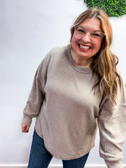 Meadow Ridge Drop Shoulder Sweater in Ash Mocha *FINAL SALE*