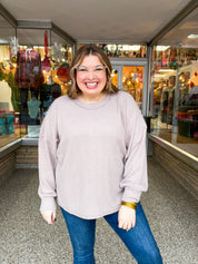 Meadow Ridge Drop Shoulder Sweater in Ash Mocha *FINAL SALE*