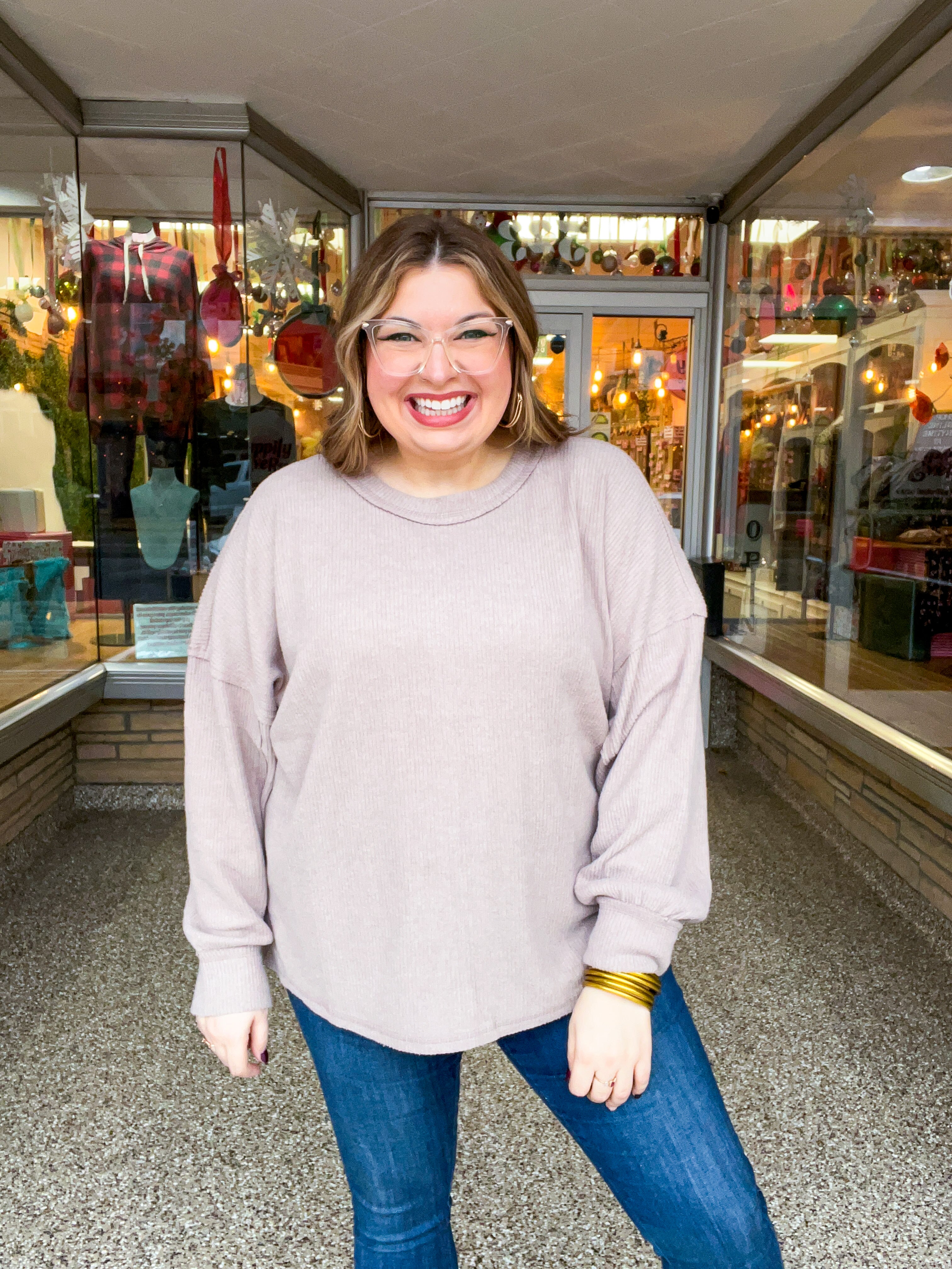 Meadow Ridge Drop Shoulder Sweater in Ash Mocha *FINAL SALE*