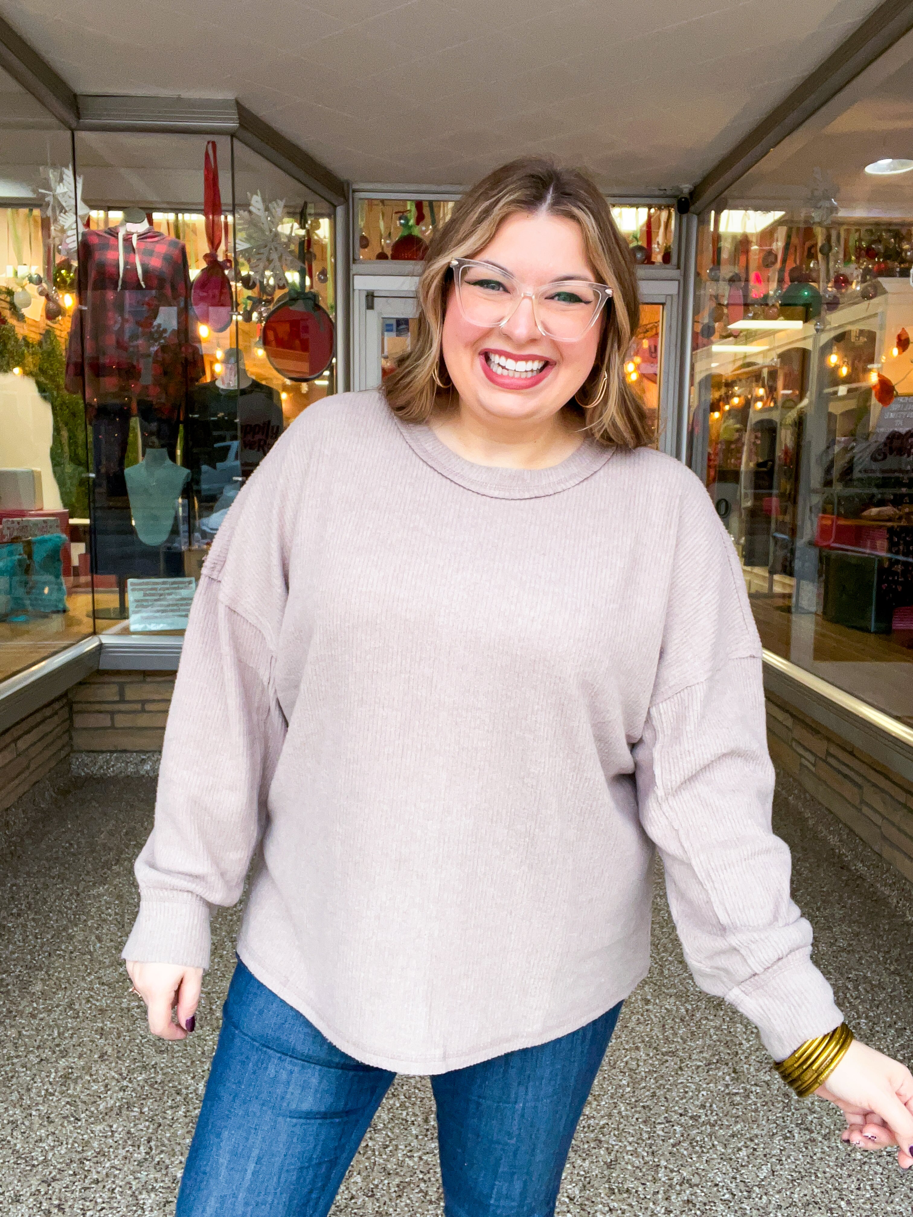 Meadow Ridge Drop Shoulder Sweater in Ash Mocha *FINAL SALE*