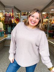 Meadow Ridge Drop Shoulder Sweater in Ash Mocha *FINAL SALE*