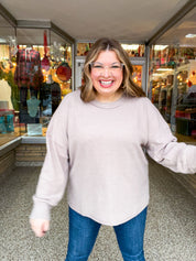 Meadow Ridge Drop Shoulder Sweater in Ash Mocha *FINAL SALE*