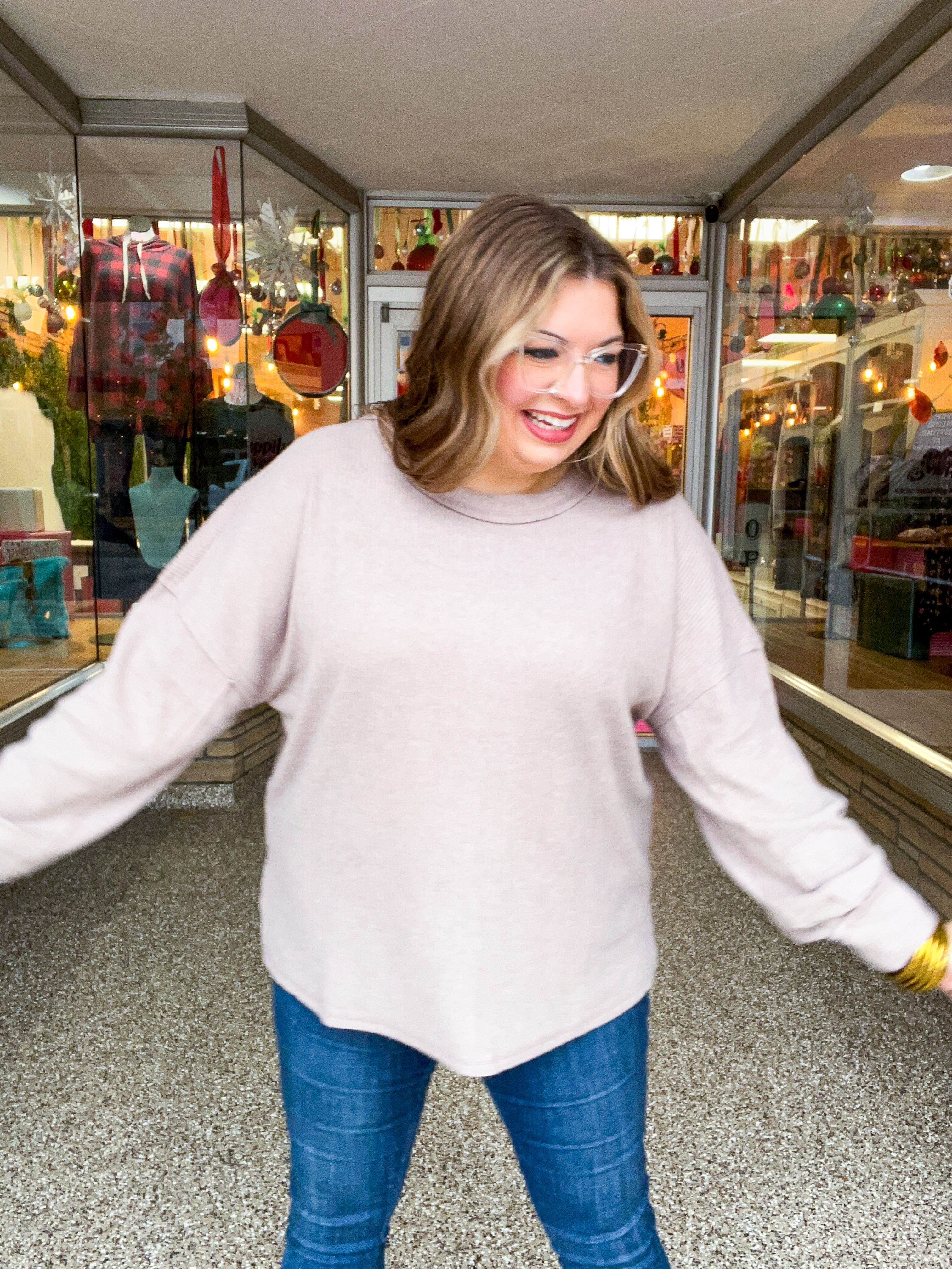 Meadow Ridge Drop Shoulder Sweater in Ash Mocha *FINAL SALE*