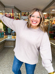 Meadow Ridge Drop Shoulder Sweater in Ash Mocha *FINAL SALE*