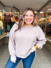 Meadow Ridge Drop Shoulder Sweater in Ash Mocha *FINAL SALE*