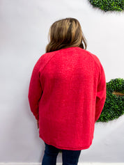 Maplewood Button Henley Sweater in Red *FINAL SALE*