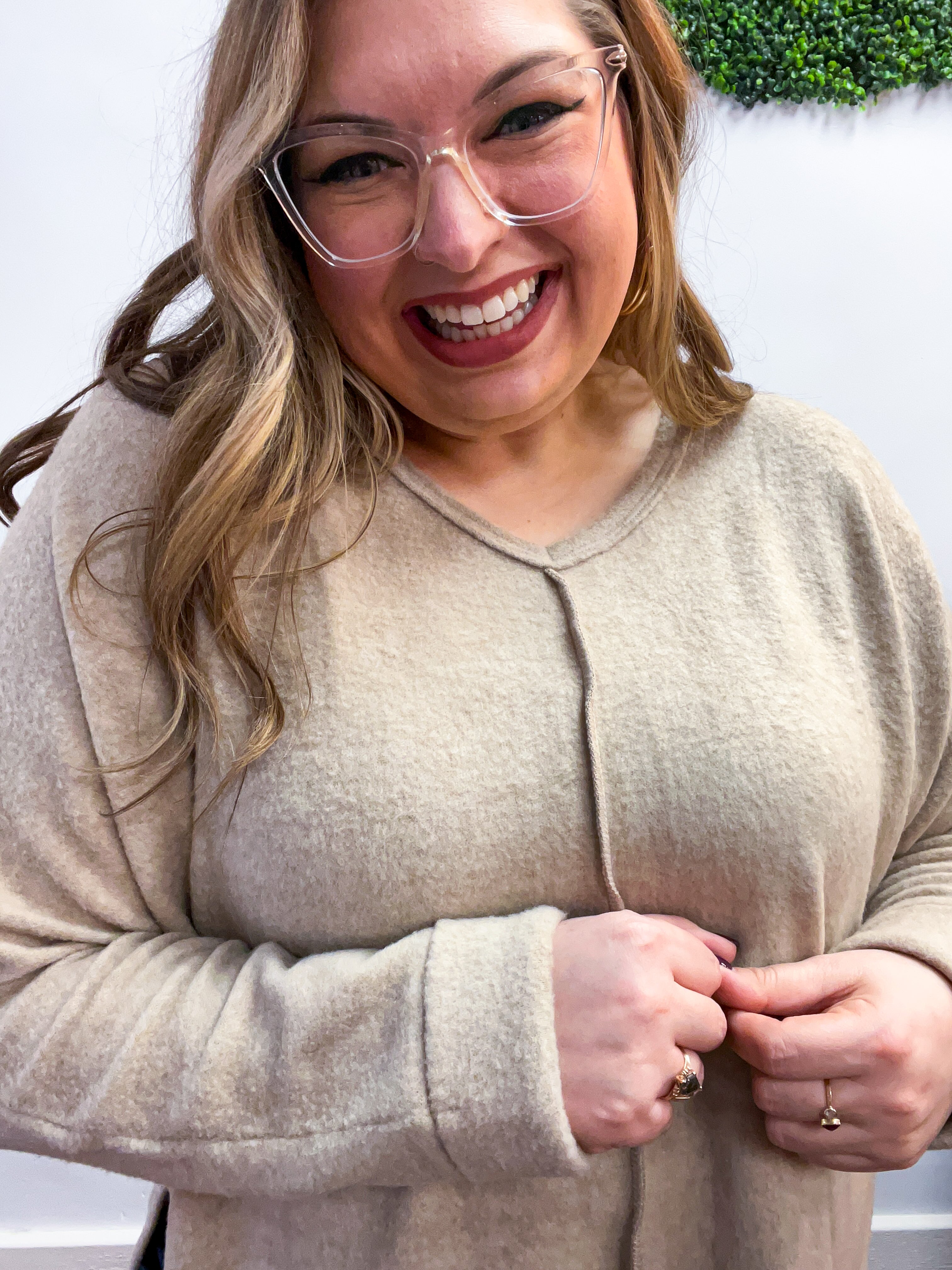 Creamy Comfort V-Neck Sweater in Ash Mocha