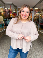 Creamy Comfort V-Neck Sweater in Ash Mocha