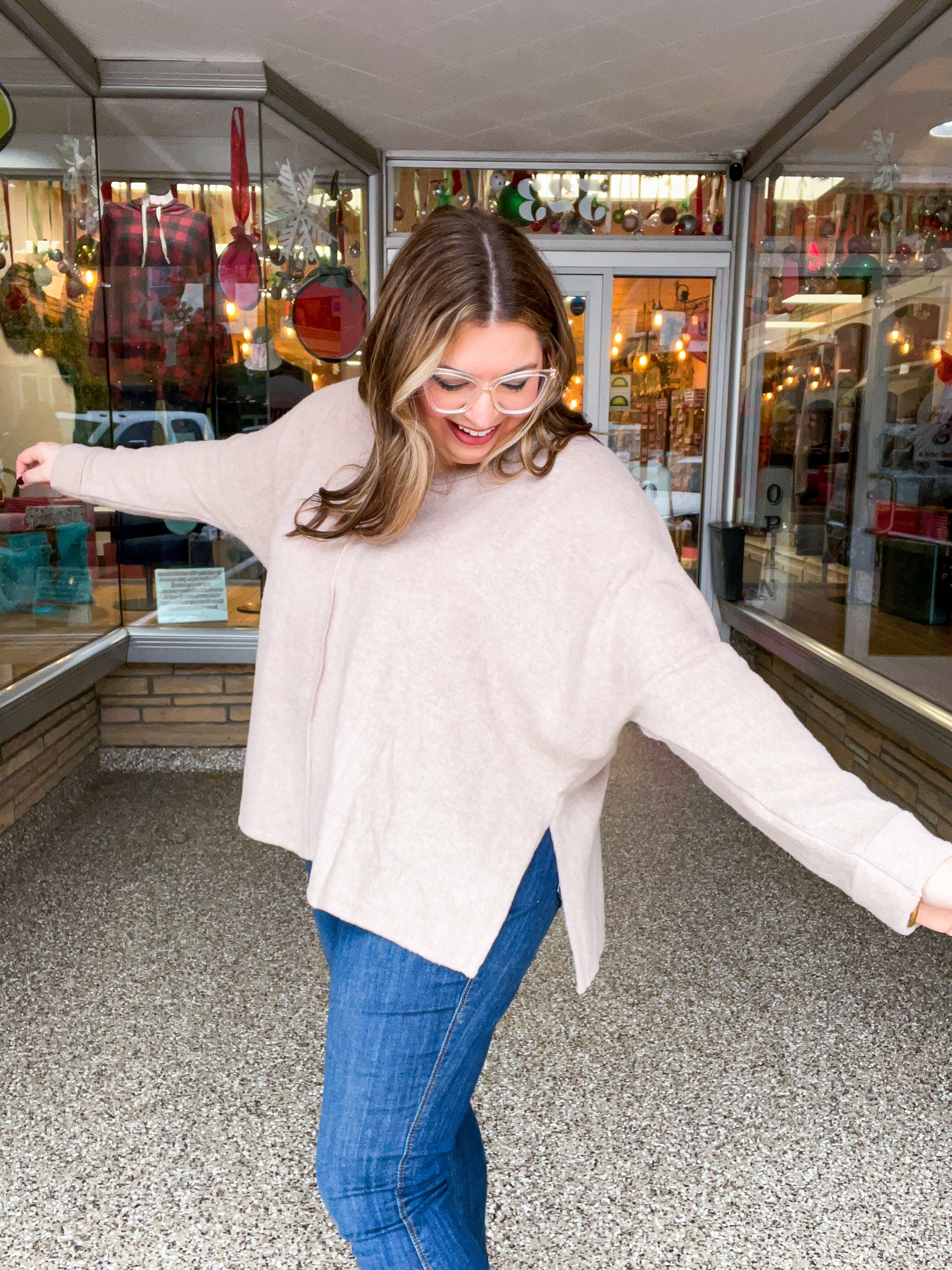 Creamy Comfort V-Neck Sweater in Ash Mocha