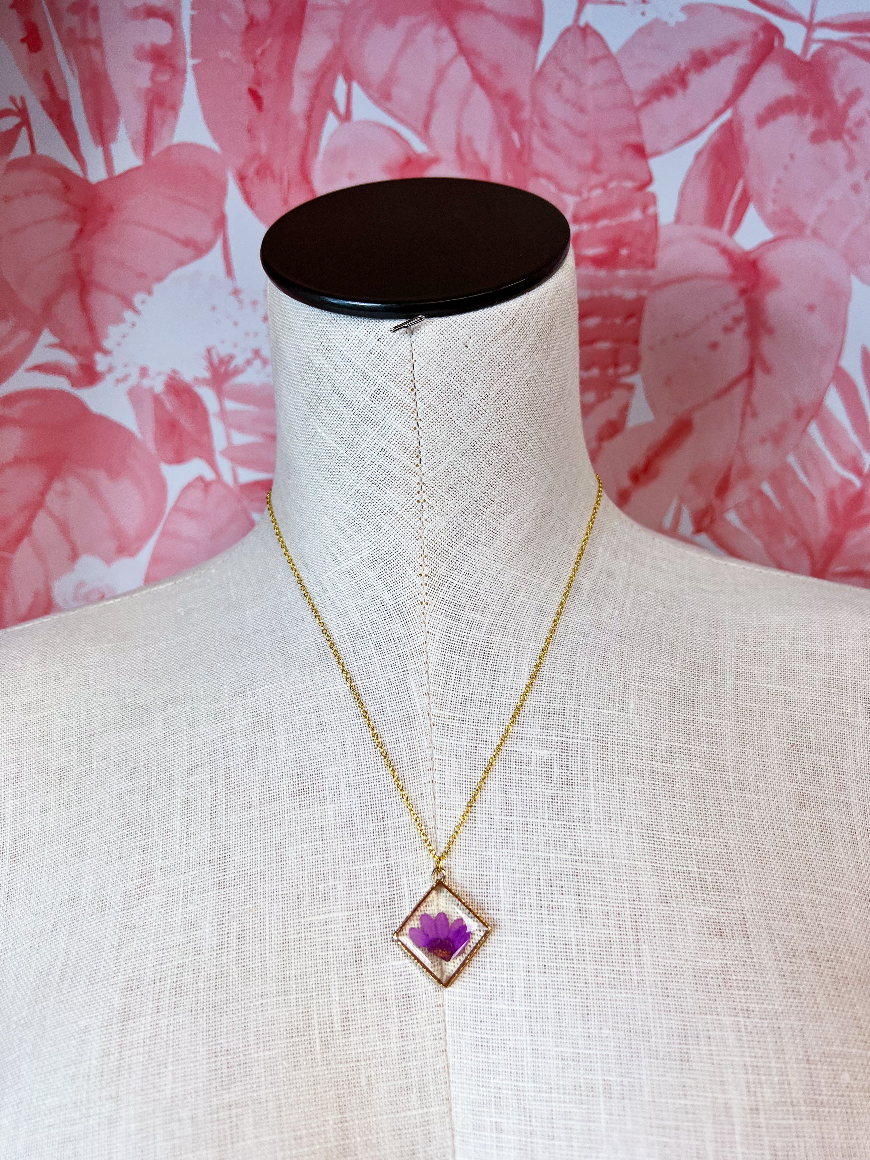 Beverly Jane |  Petal Pop Squares Necklace – Violet Bloom