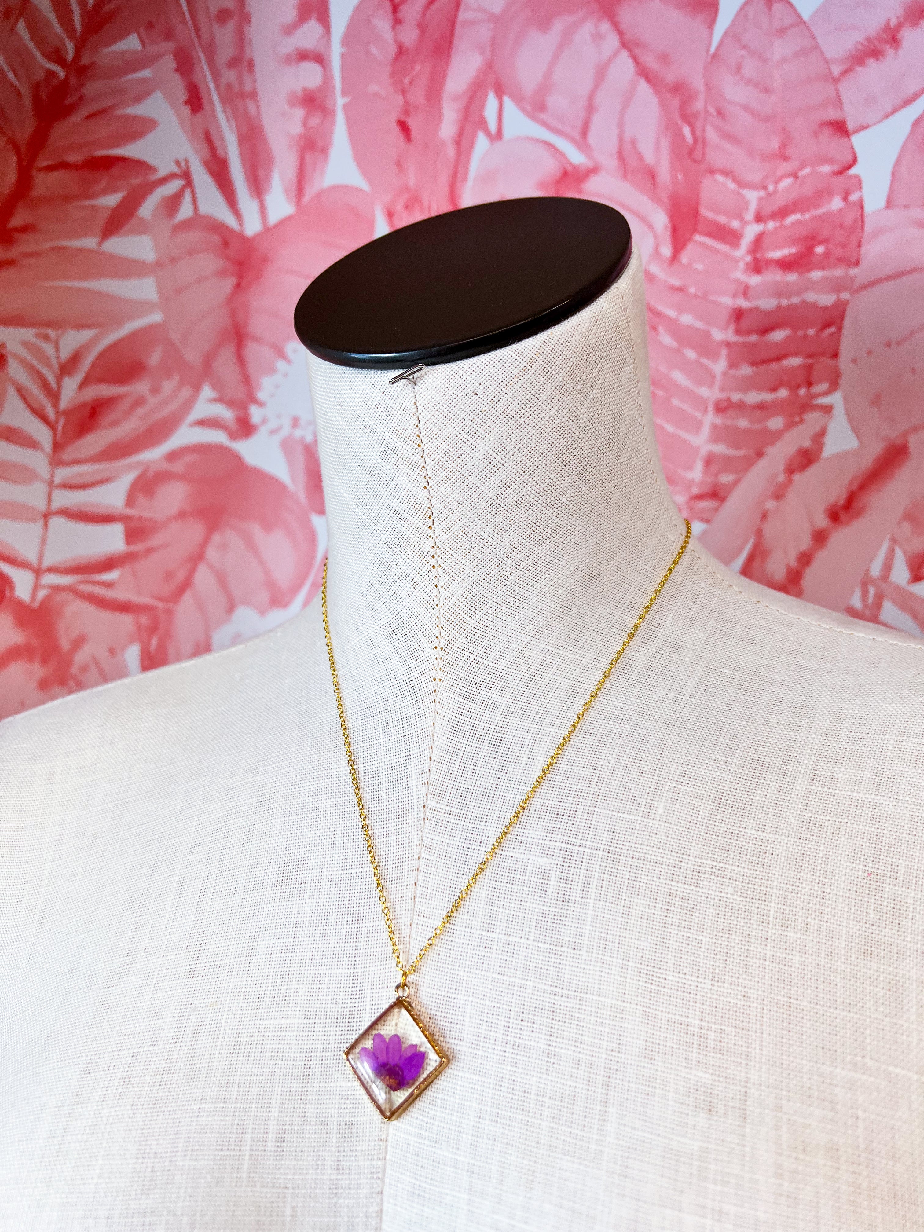 Beverly Jane |  Petal Pop Squares Necklace – Violet Bloom