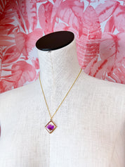 Beverly Jane |  Petal Pop Squares Necklace – Violet Bloom