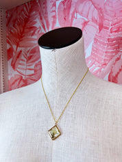 Beverly Jane | Petal Pop Squares Necklace – White Bloom