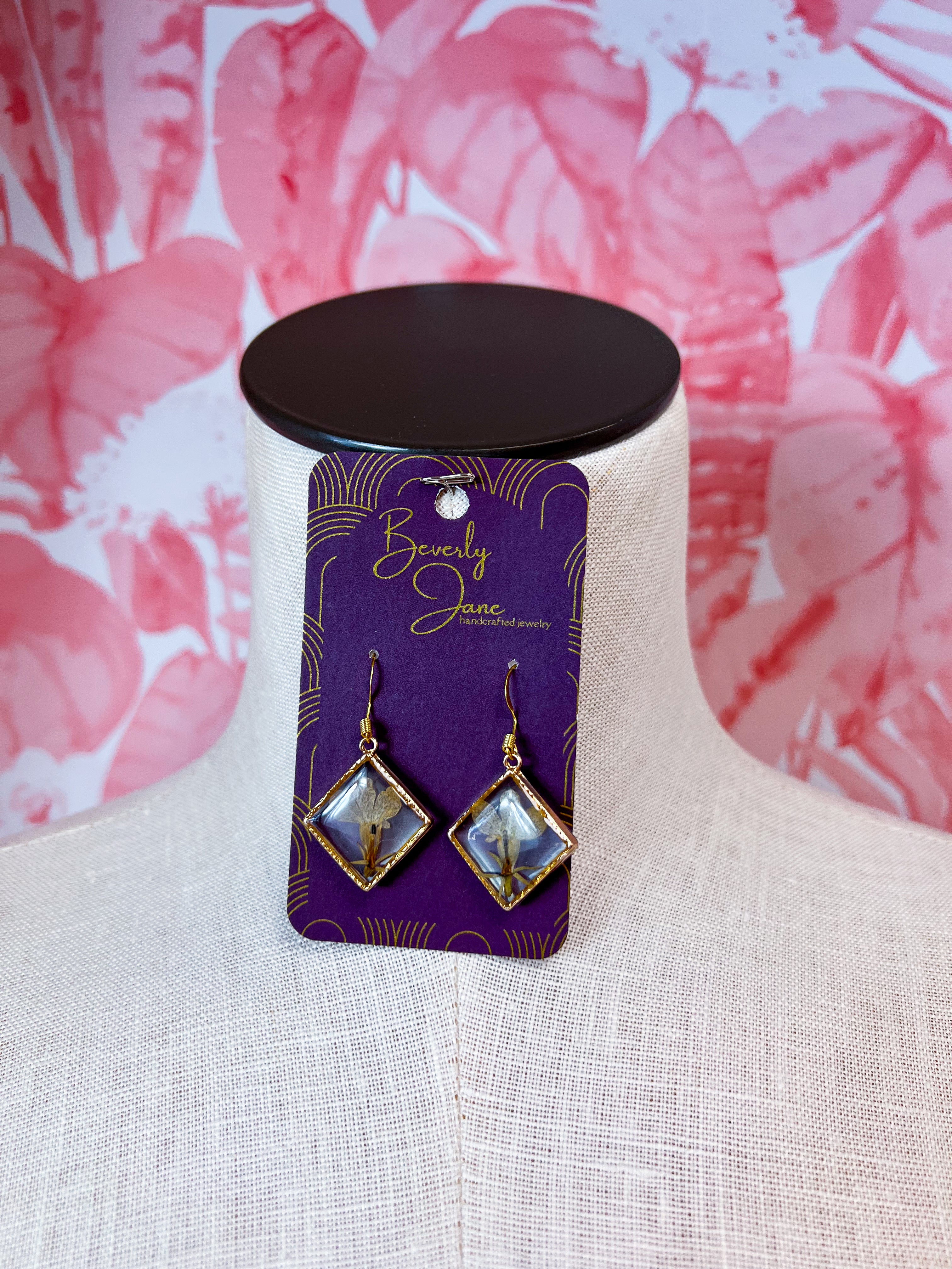 Beverly Jane | Petal Pop Squares Earrings – Blue Bloom