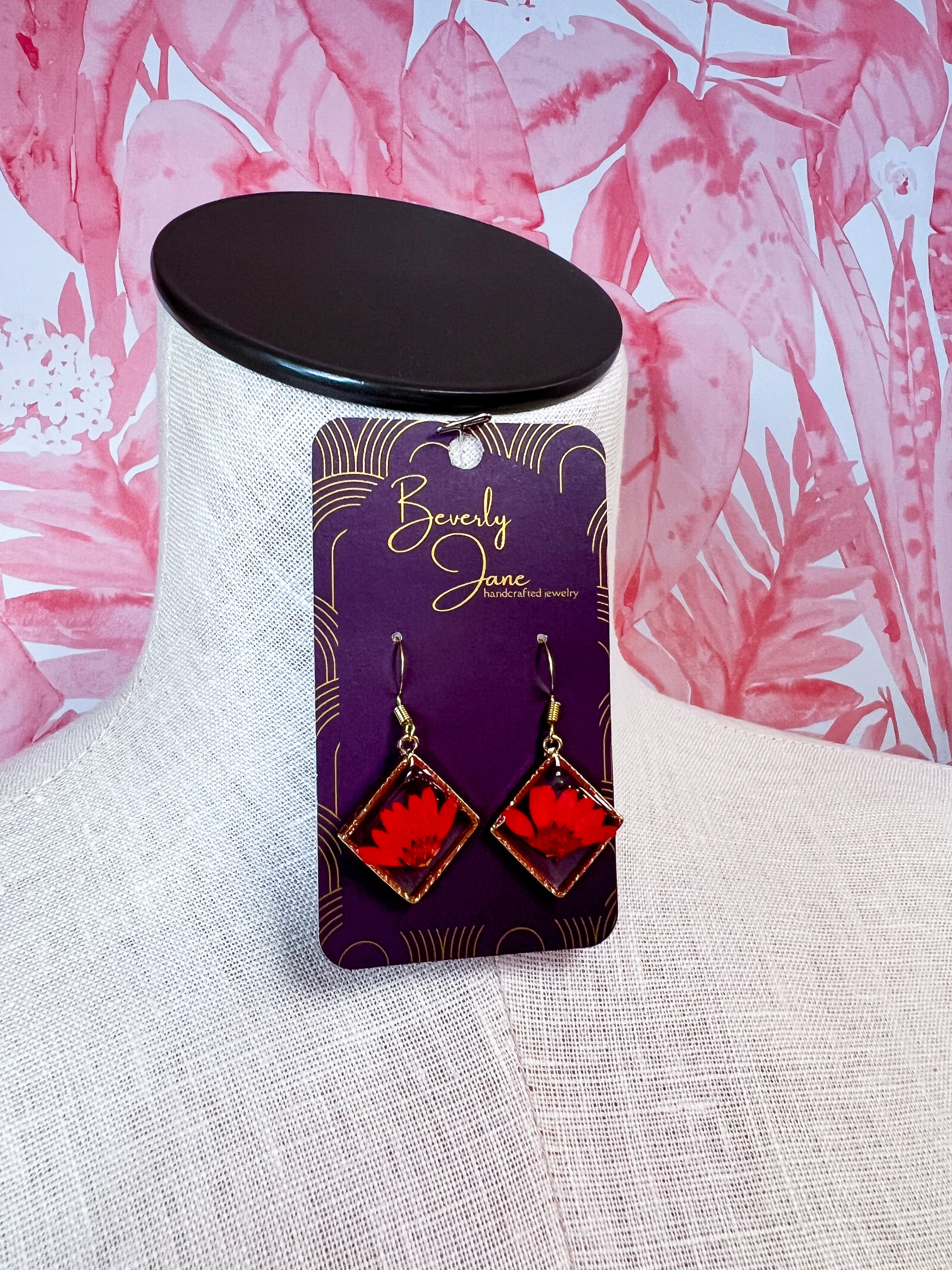 Beverly Jane | Petal Pop Squares Earrings – Scarlet Bloom