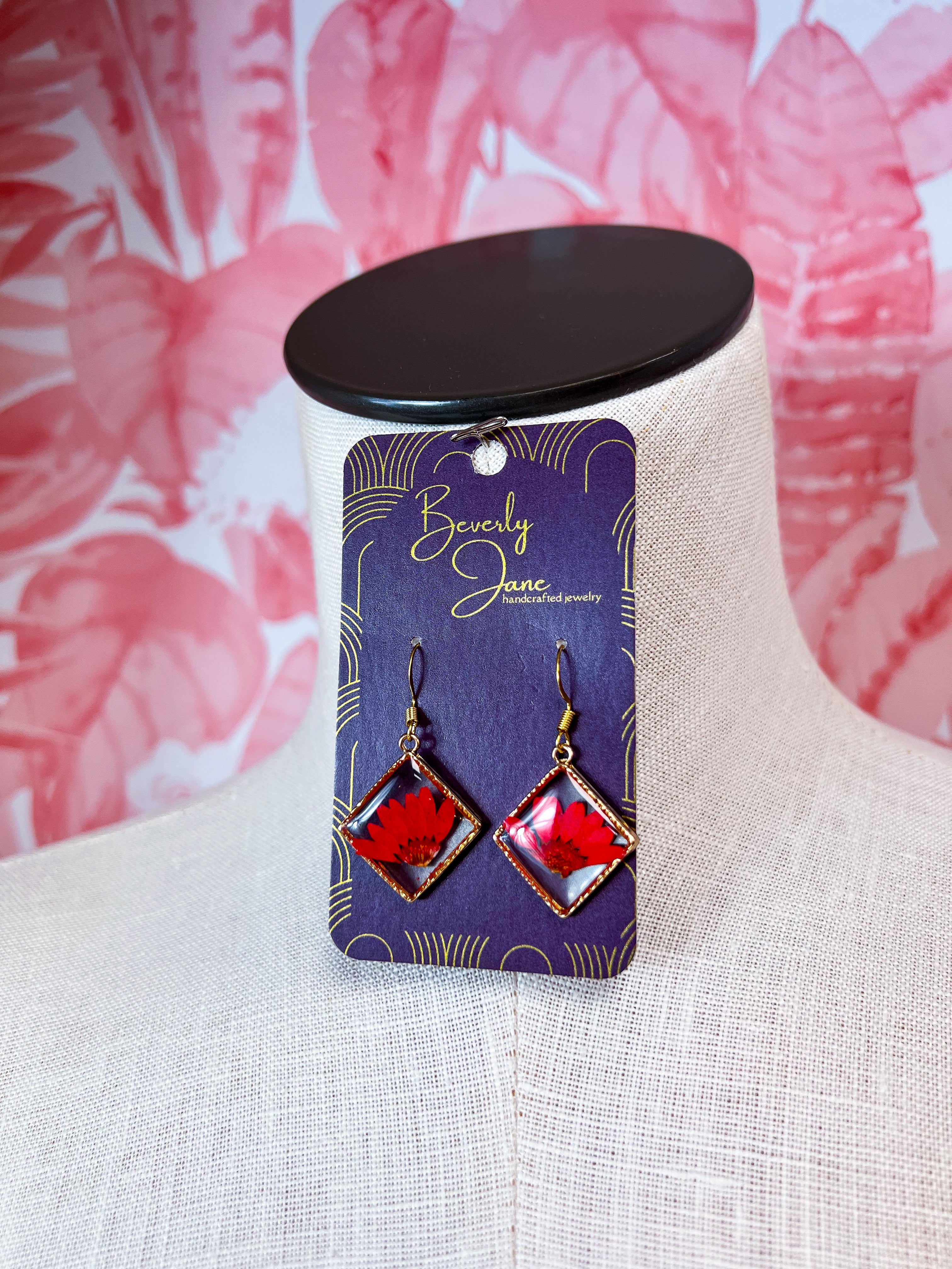 Beverly Jane | Petal Pop Squares Earrings – Scarlet Bloom