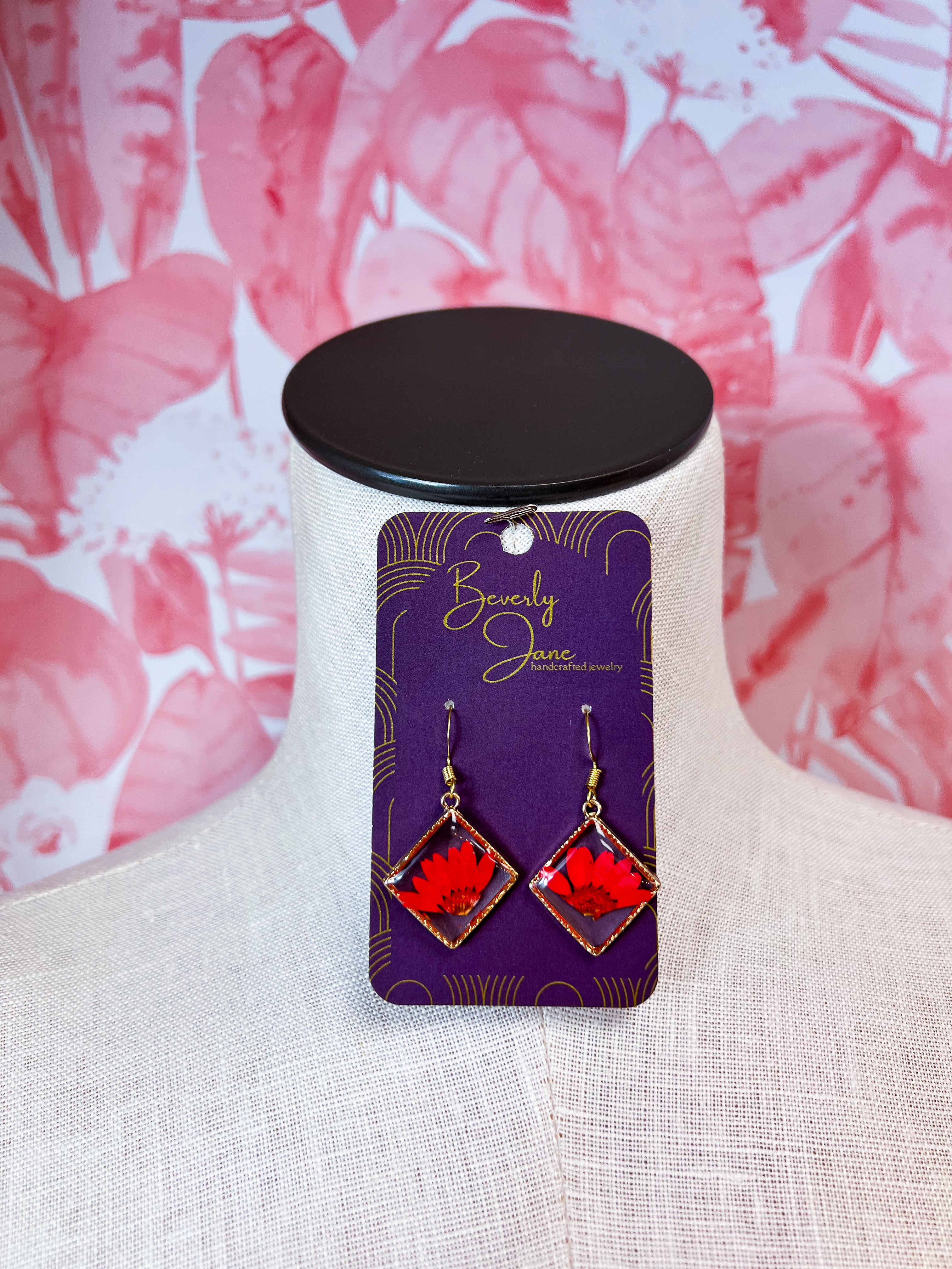Beverly Jane | Petal Pop Squares Earrings – Scarlet Bloom