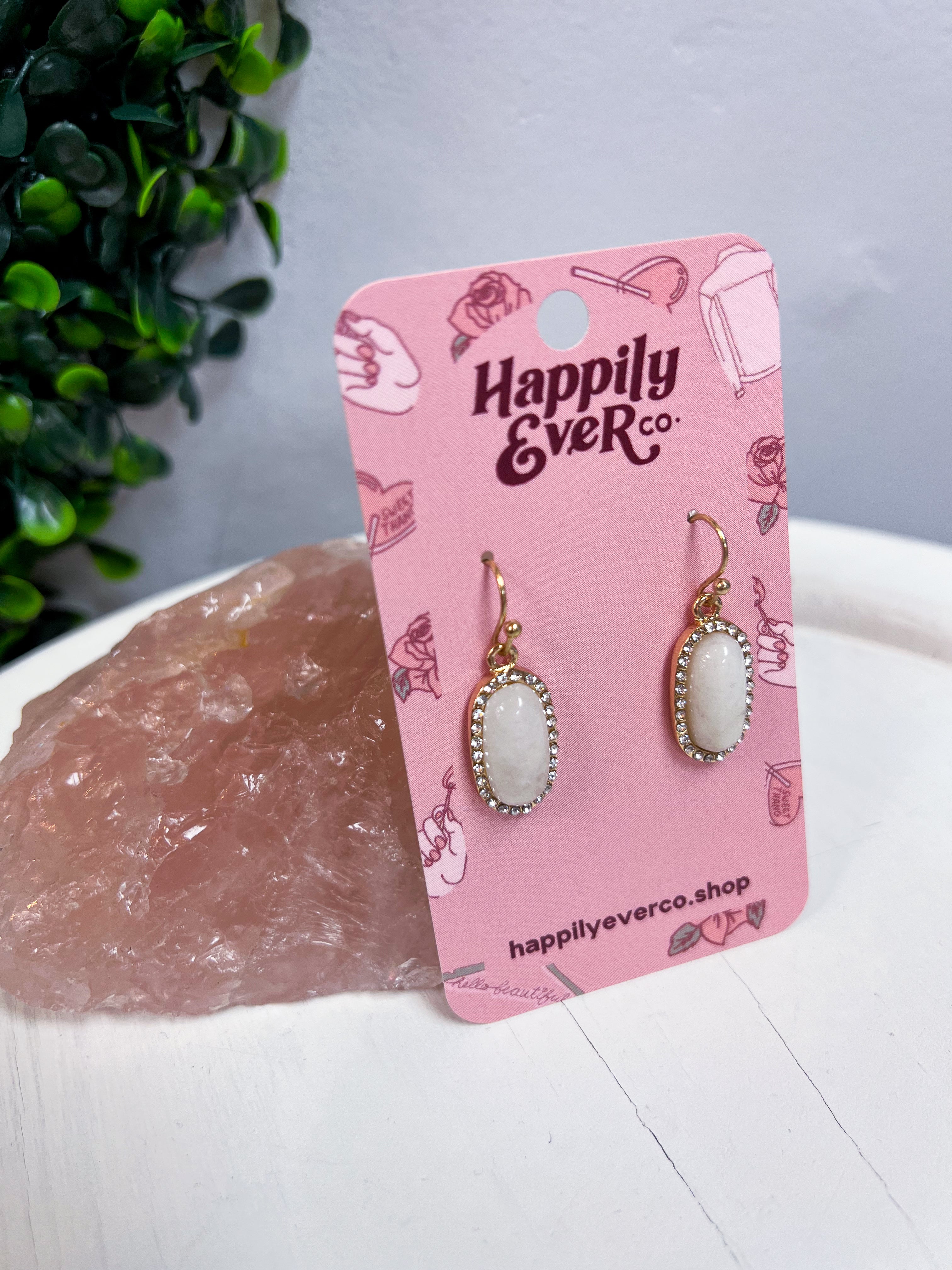 Sparkling Oasis Earrings in Smoky White