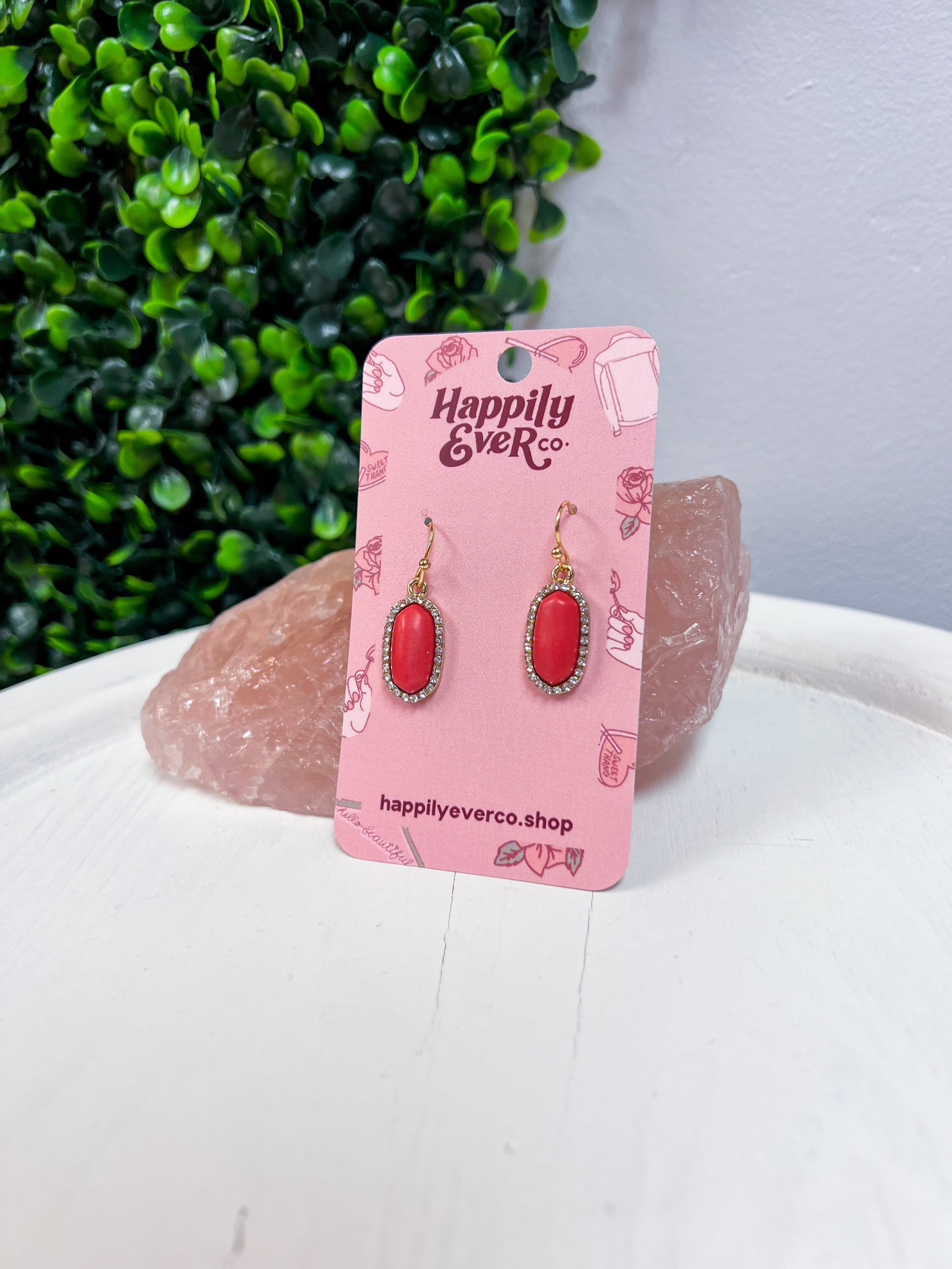 Sparkling Oasis Earrings in Dark Salmon