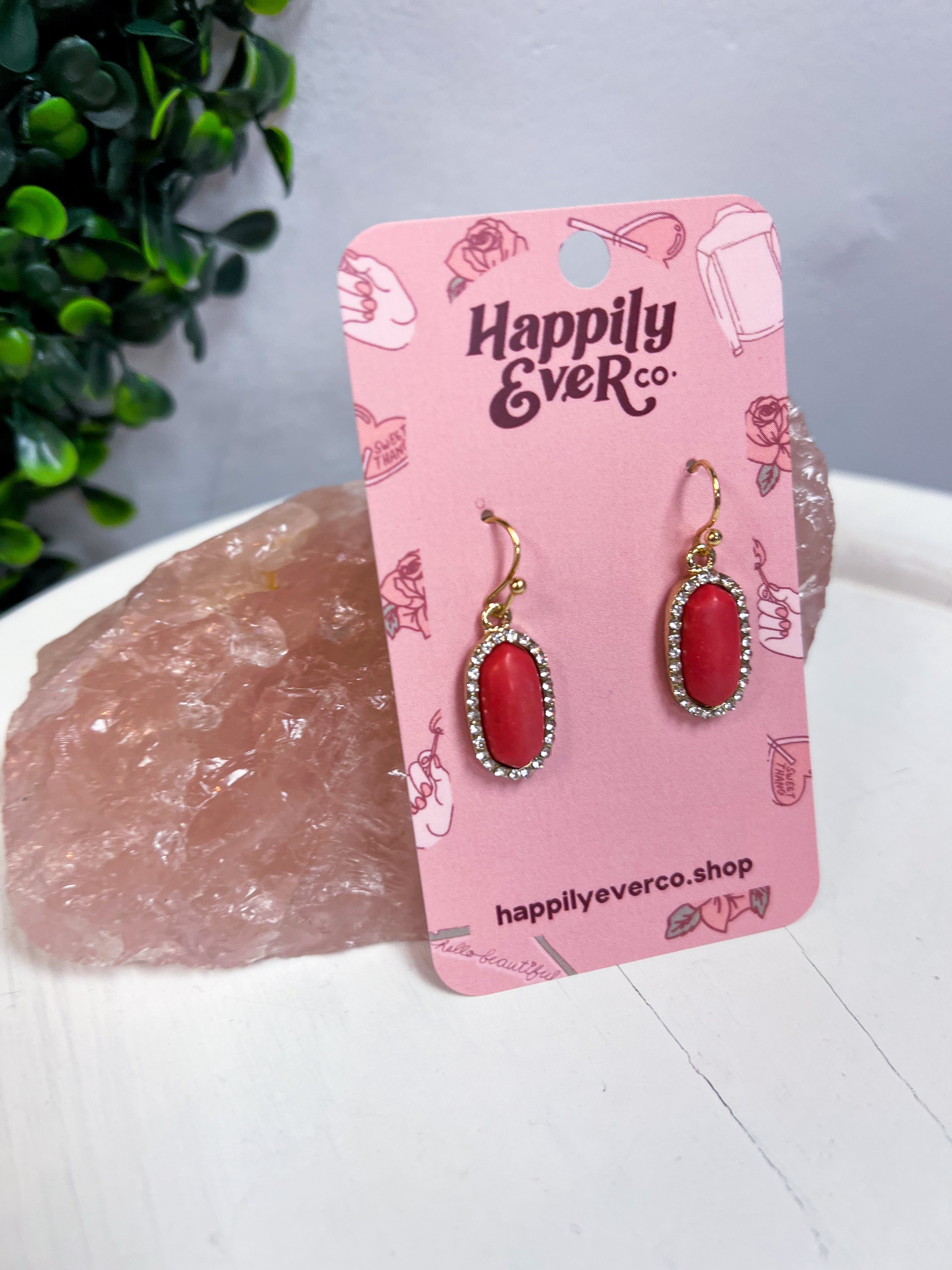 Sparkling Oasis Earrings in Dark Salmon