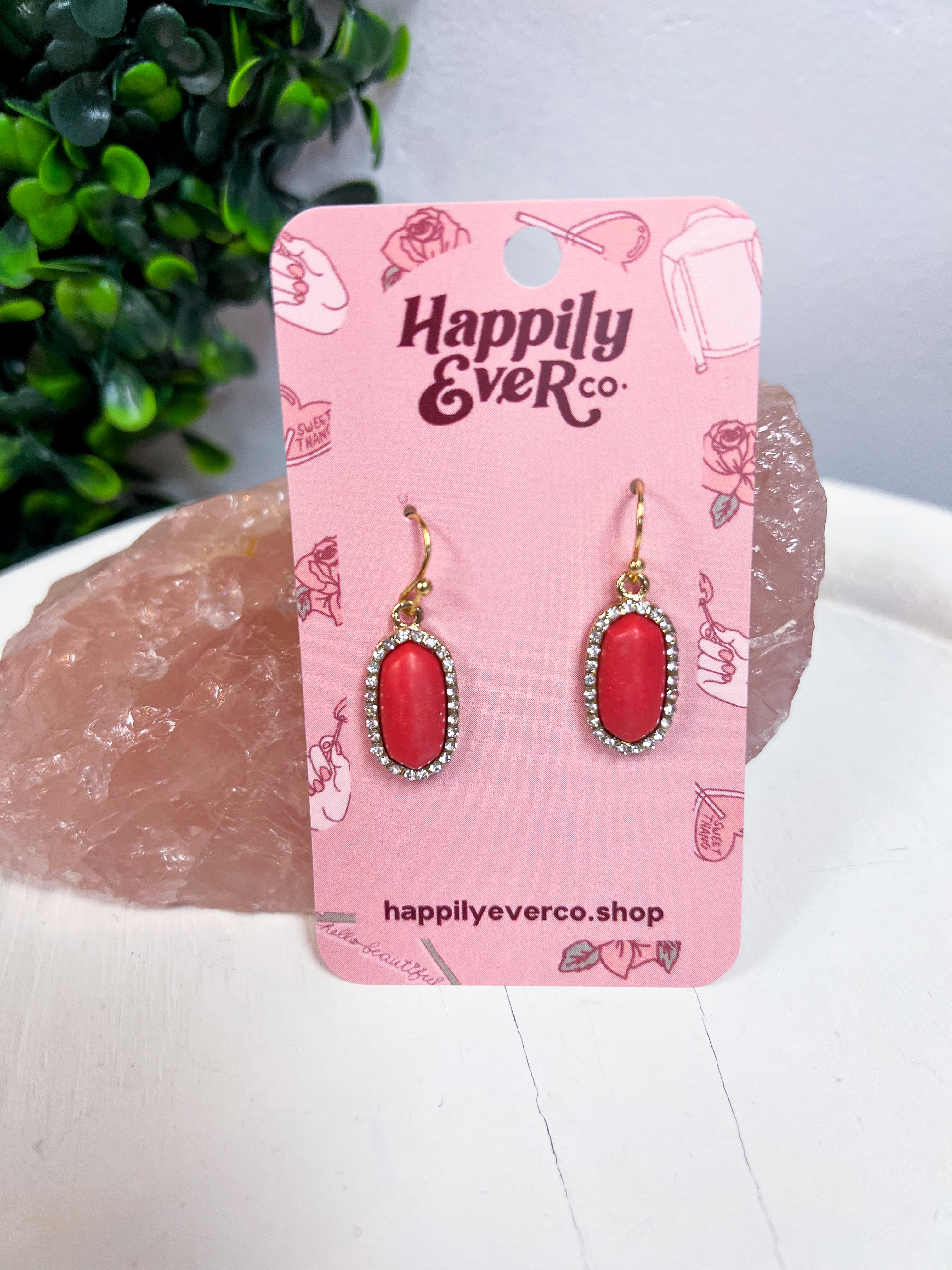 Sparkling Oasis Earrings in Dark Salmon