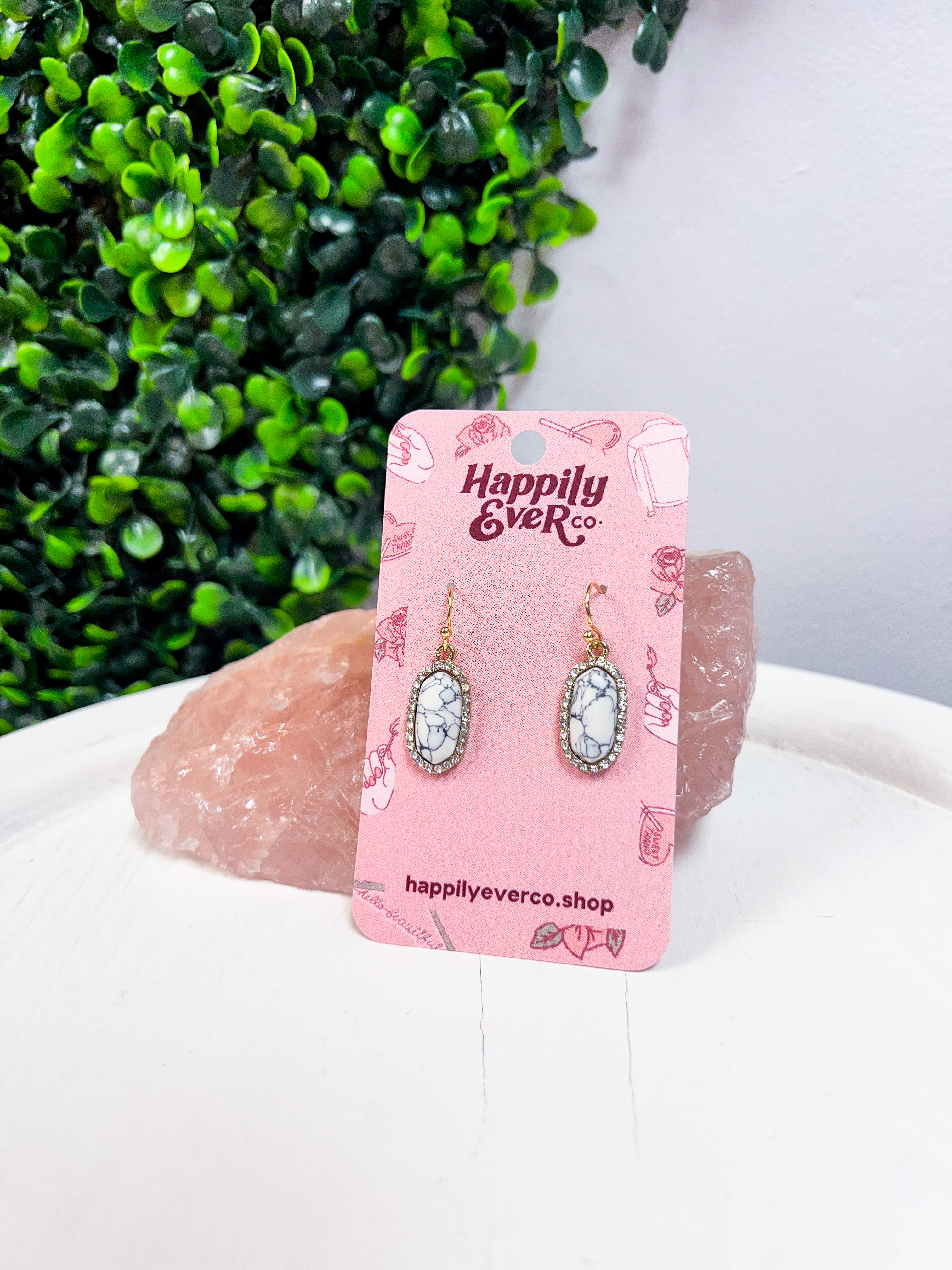 Sparkling Oasis Earrings in Howlite