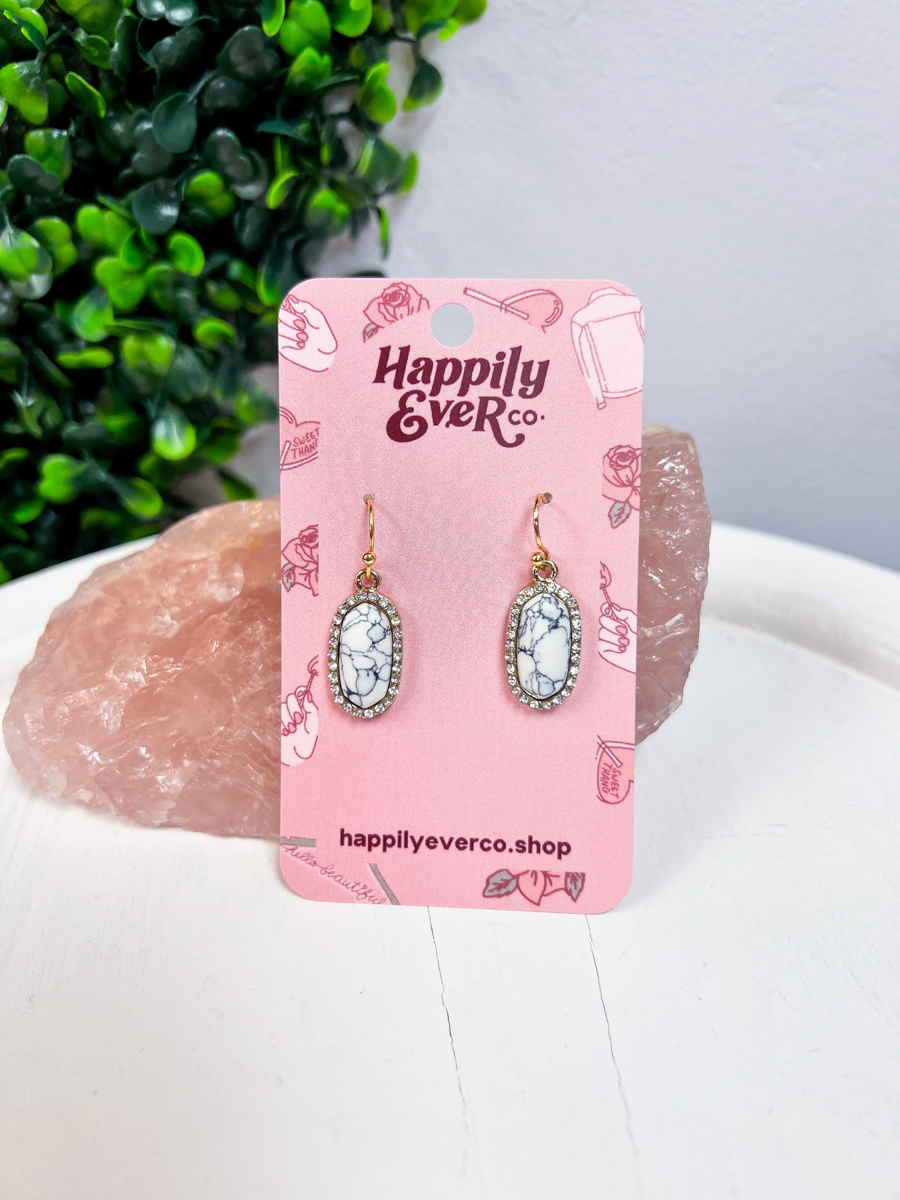 Sparkling Oasis Earrings in Howlite