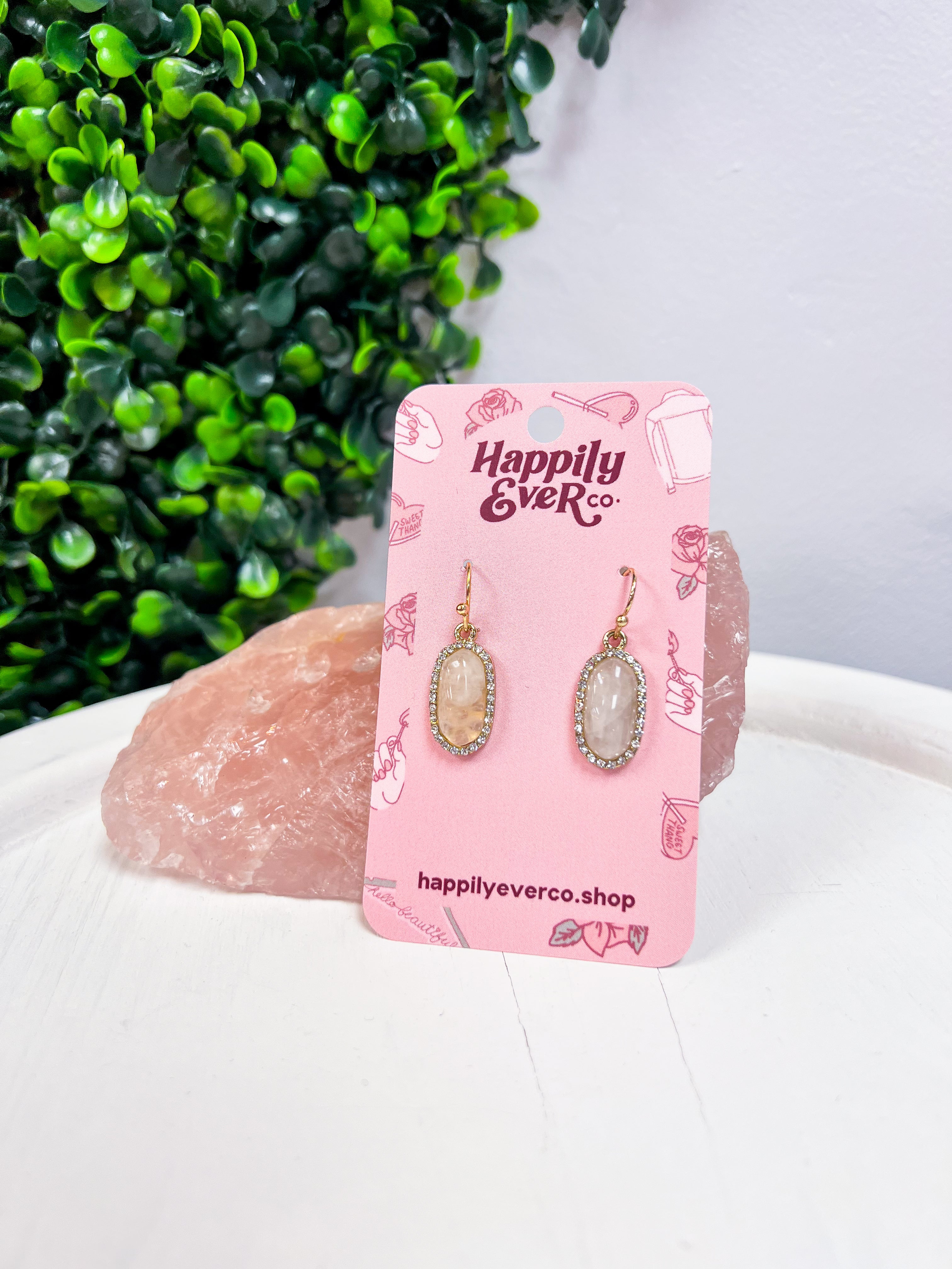 Sparkling Oasis Earrings in Clear Quartz