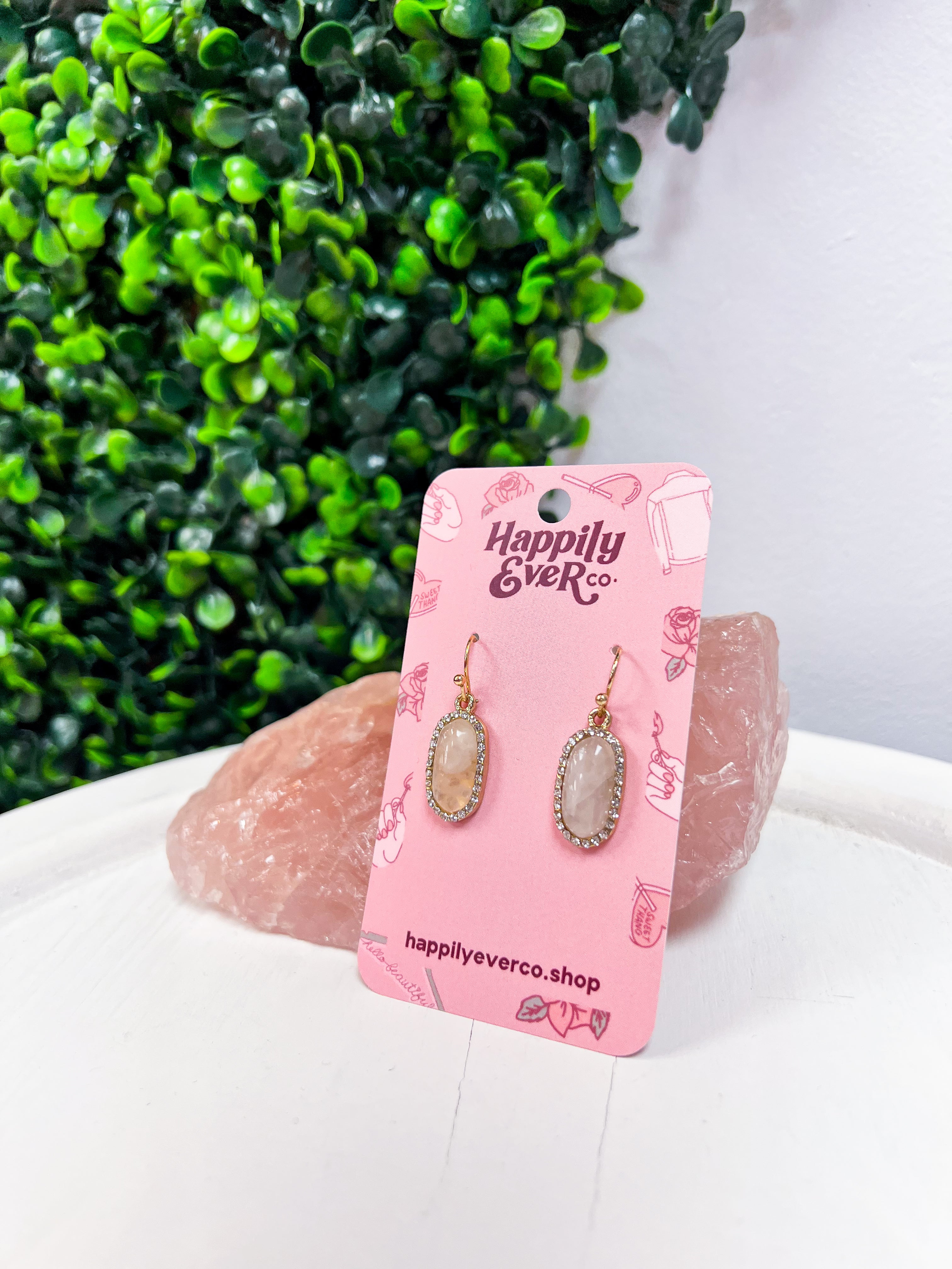 Sparkling Oasis Earrings in Clear Quartz