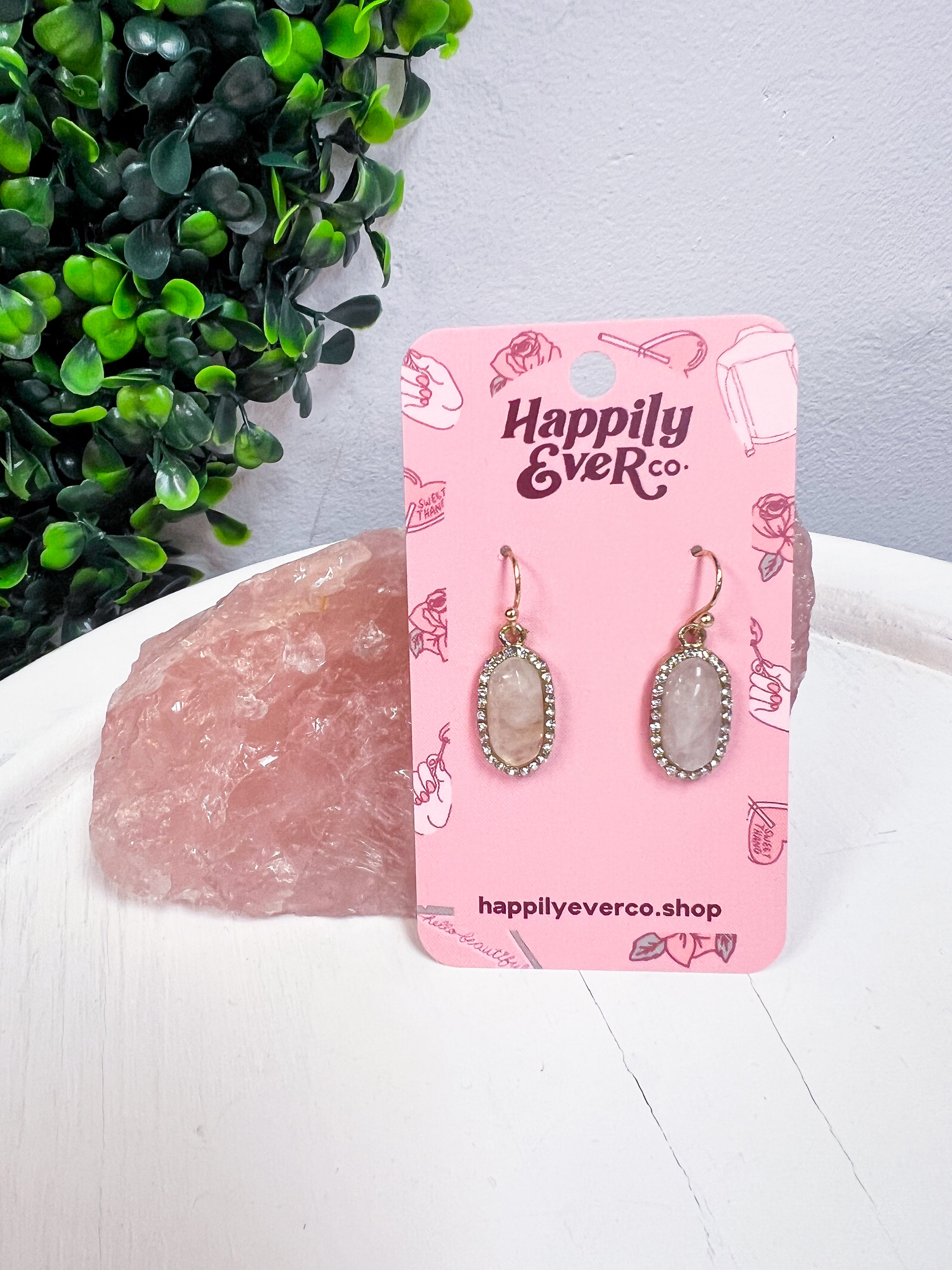 Sparkling Oasis Earrings in Clear Quartz