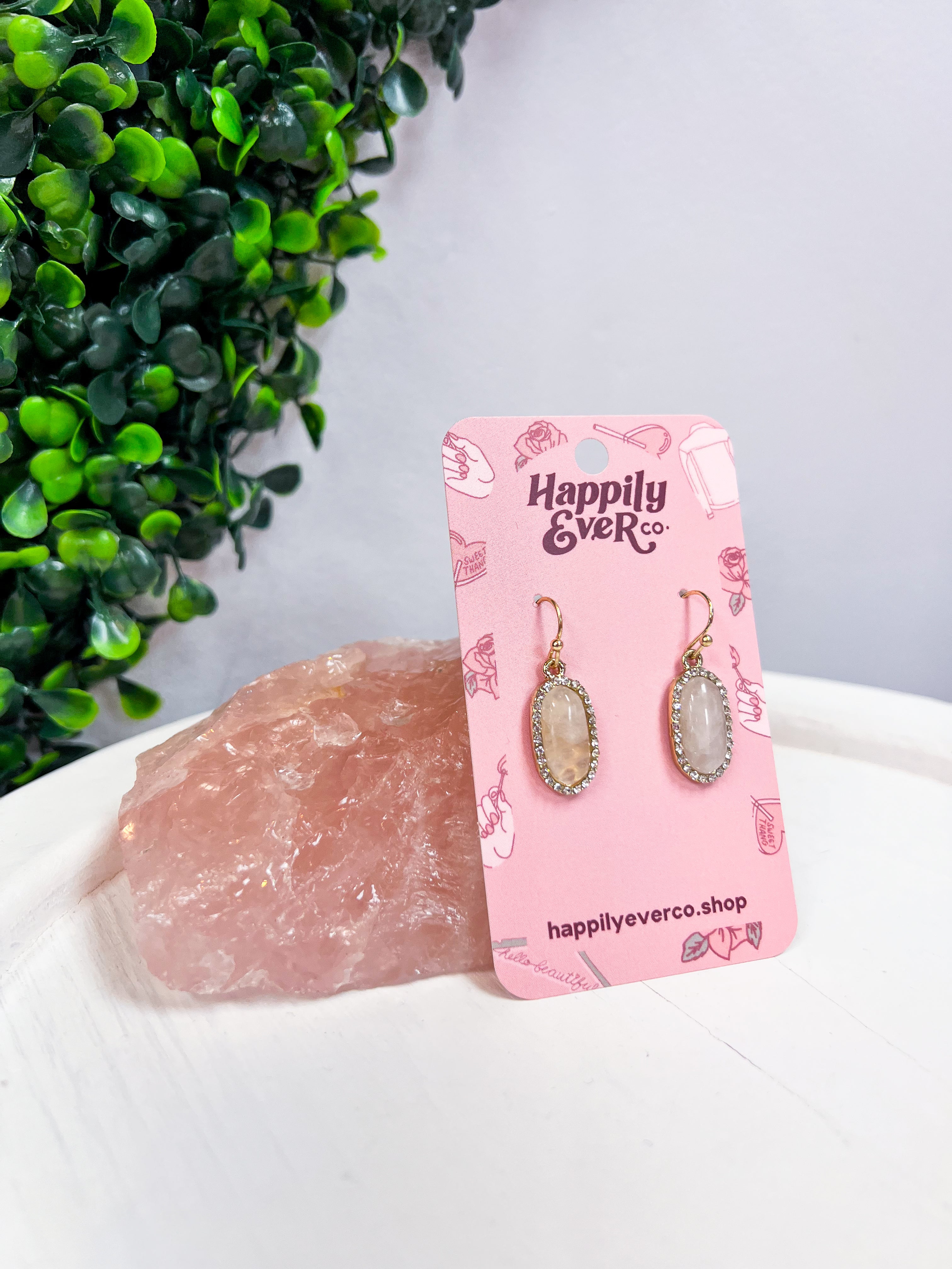 Sparkling Oasis Earrings in Clear Quartz