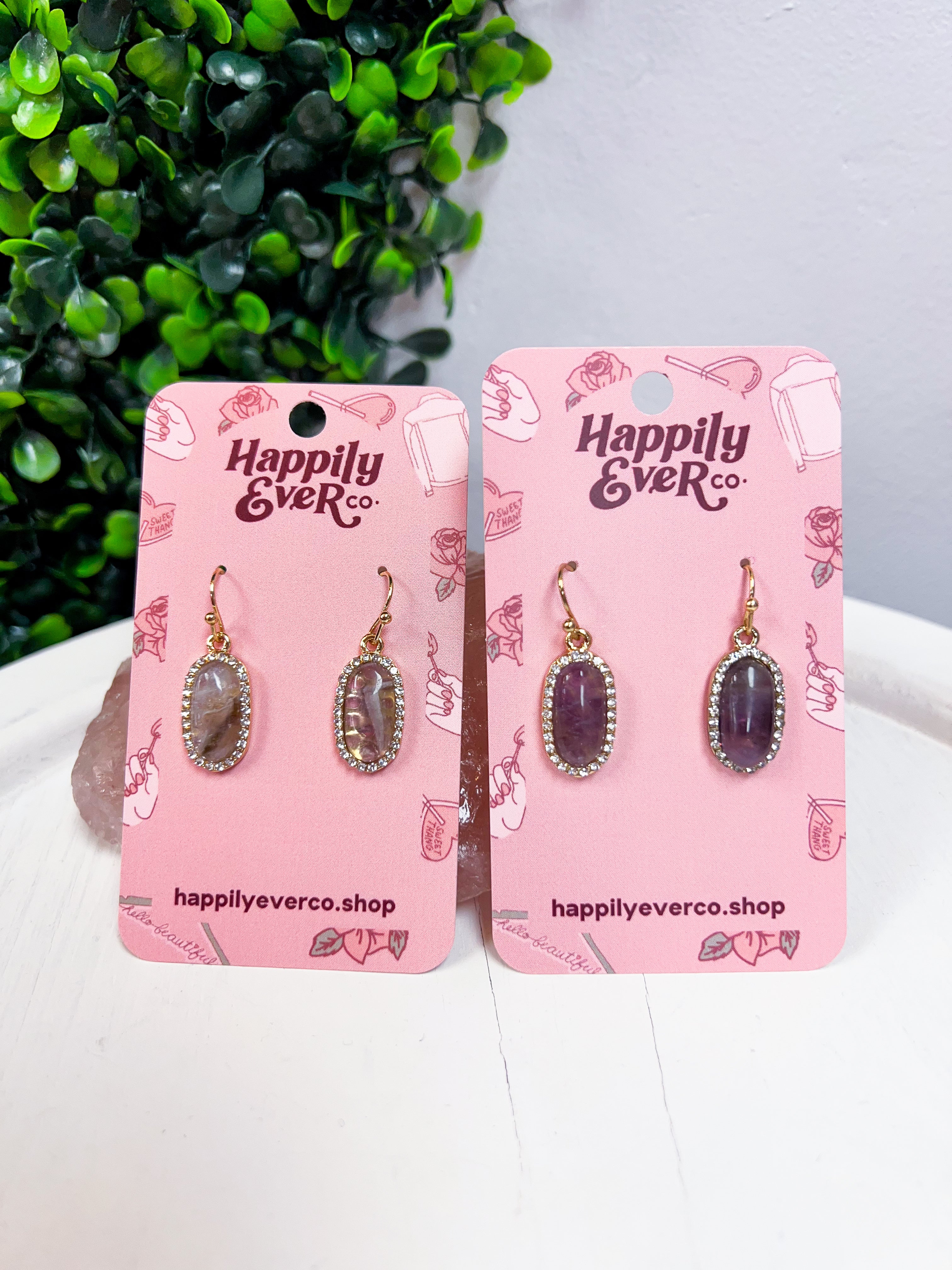 Sparkling Oasis Earrings in Amethyst