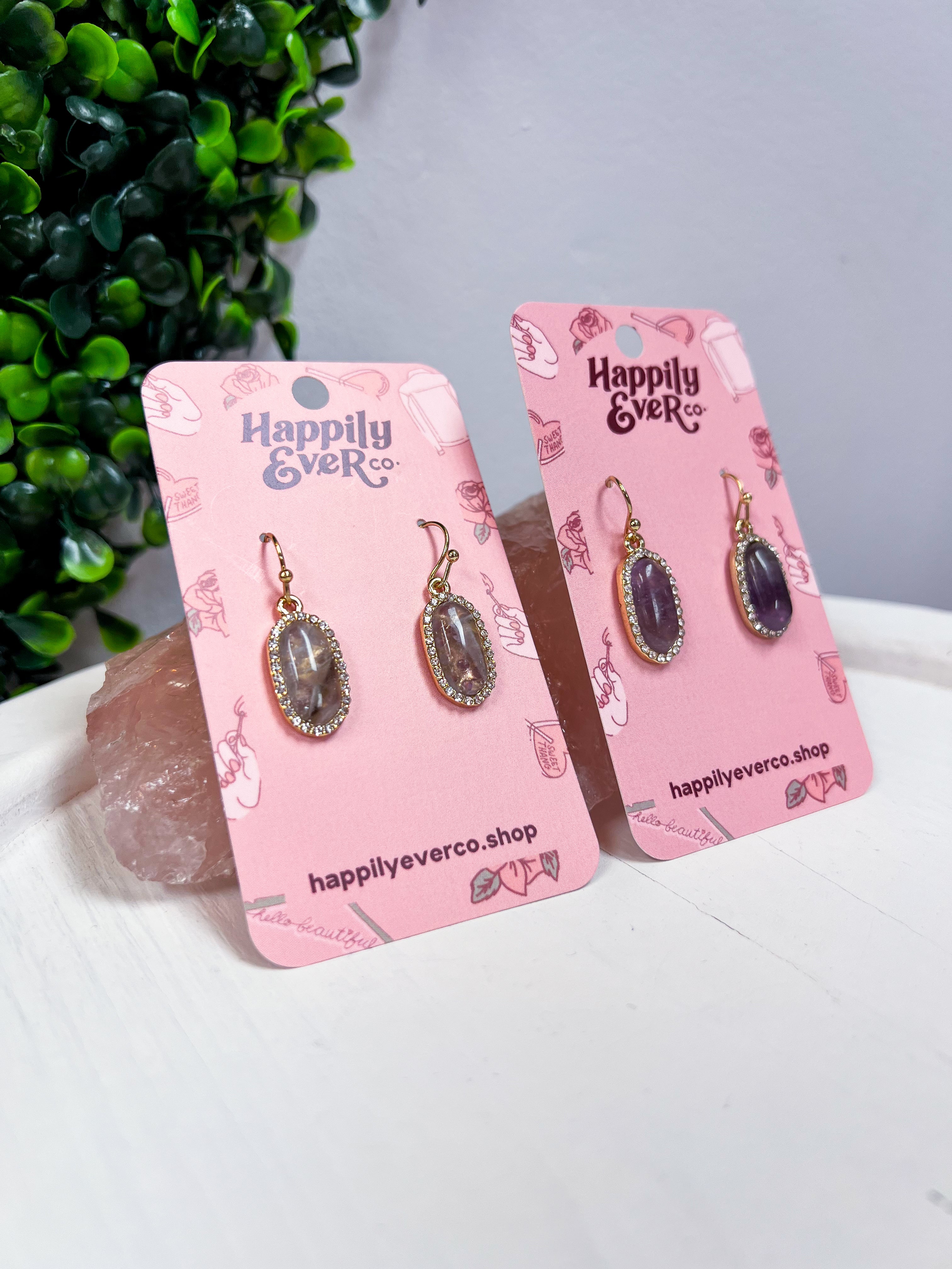 Sparkling Oasis Earrings in Amethyst