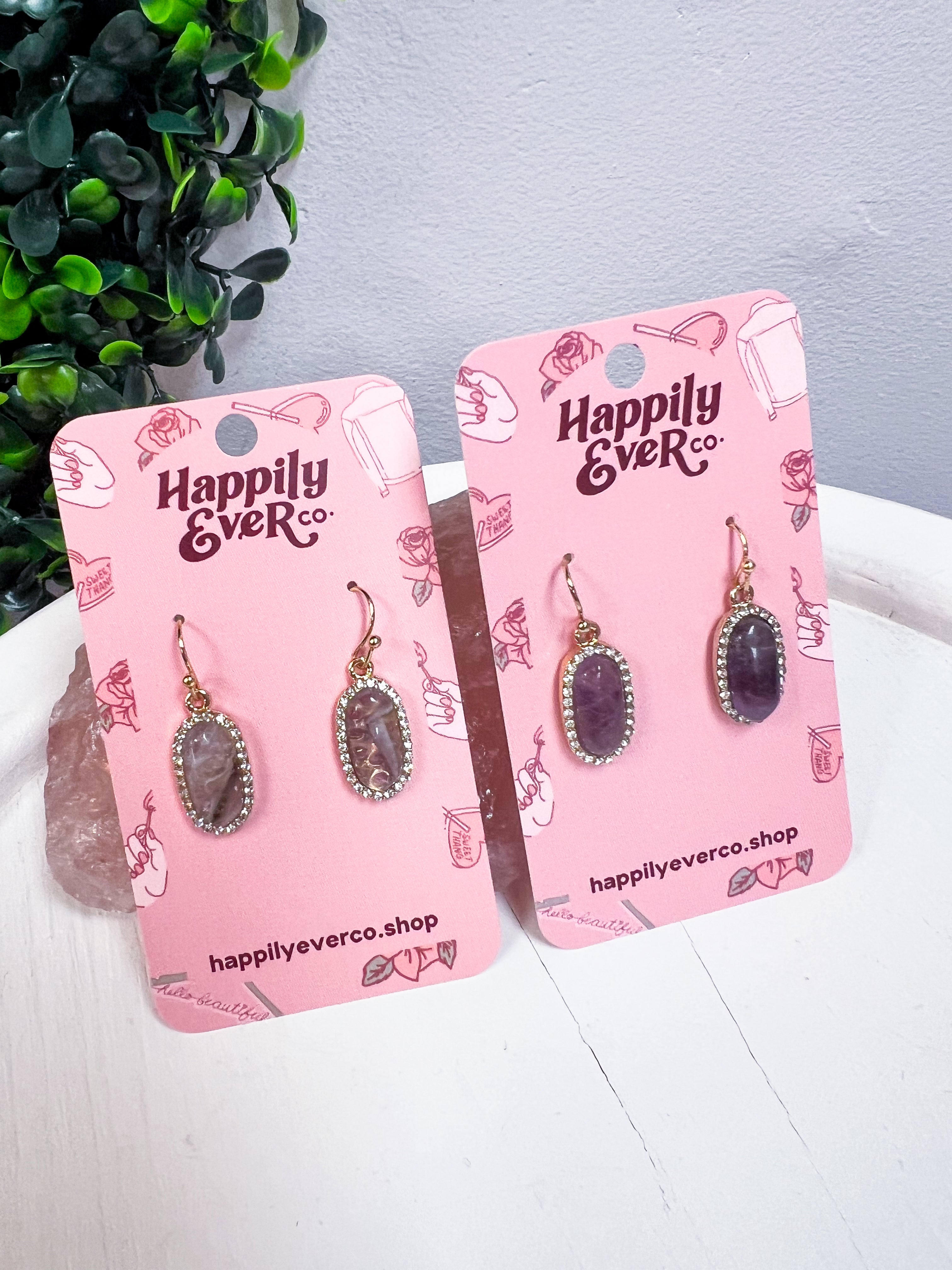 Sparkling Oasis Earrings in Amethyst