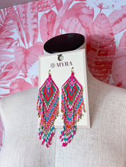 Myra | Lonanna Beaded Earrings in Pink