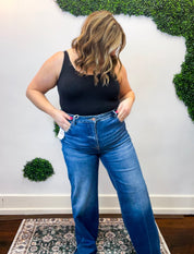 Tummy Control High Rise Wide Flare Jeans by Risen