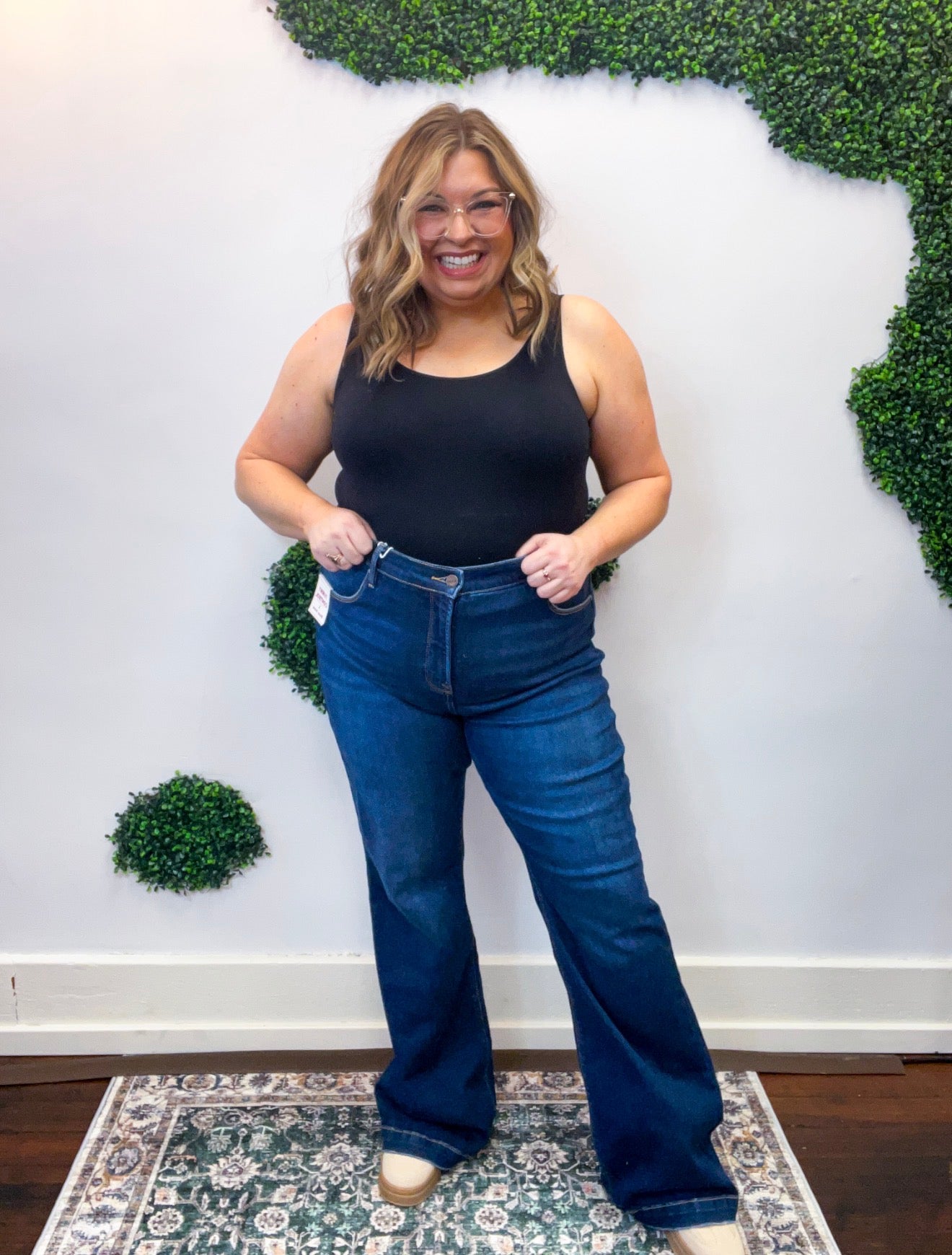 Tummy Control Mid Rise Flare Basic Jeans by Risen