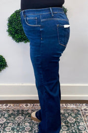 Tummy Control Mid Rise Flare Basic Jeans by Risen