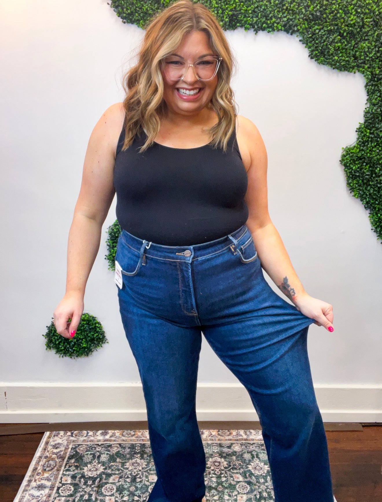 Tummy Control Mid Rise Flare Basic Jeans by Risen