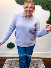 Lavender Lovin’ Collared Sweater