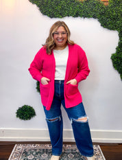 Cozy Corners Cardigan in Hot Pink