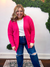 Cozy Corners Cardigan in Hot Pink