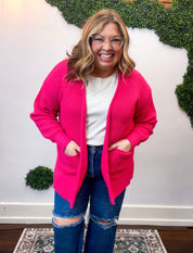 Cozy Corners Cardigan in Hot Pink